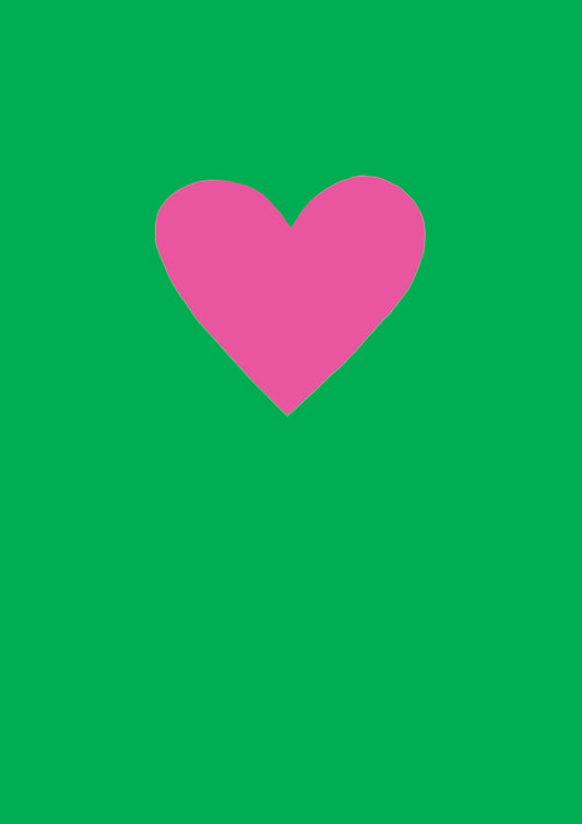 SUP067-Earlybird-Pink Heart On Green-Card-Super Fab