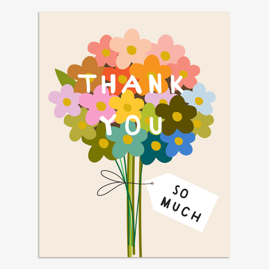 BP025-Think of Me-Thank You So Much Flowers-Card-Boop