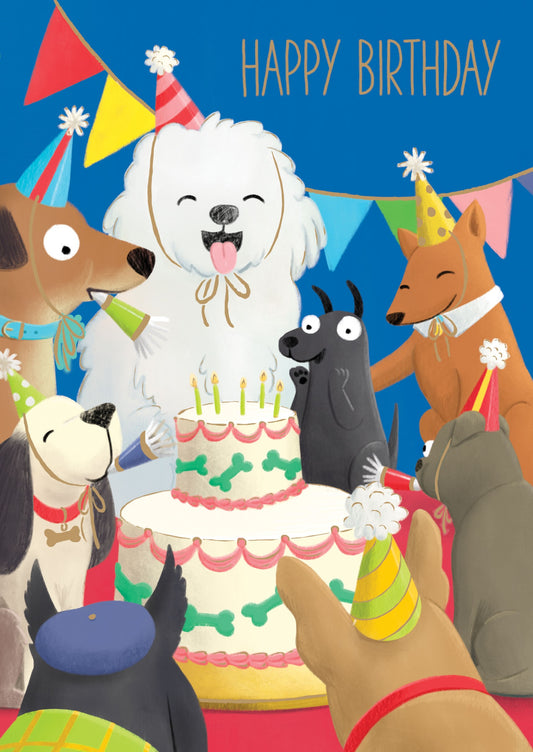 GC2385-Roger La B-Celebrating Dogs Greeting Card-Card-Standard Birthday