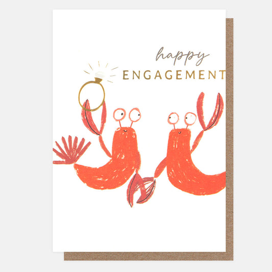 CRC027-Caroline G-Happy Engagement Lobsters With Ring-Card-Circus