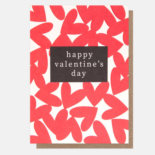 PWK013-Caroline G-Happy Valentine'S Day All Over Red Hearts-Card-