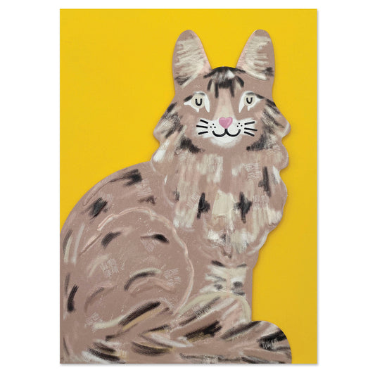 PAW033-Raspberry Blossom-Maine Coon Cat-Card-Pawsome