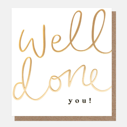 WEL002-Caroline G-Well Done You Gold Script-Card-