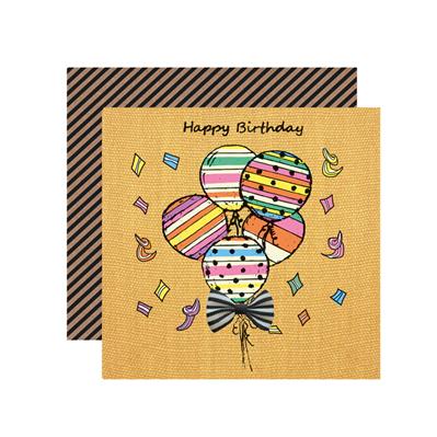 KM006-Apple & Clover-Happy Birthday Balloons-Card-Keen As Mustard