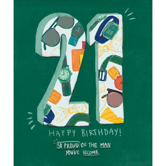 610103-Woodmansterne-Q Cardsngl C.Sty 21Bthmal Birthday Vibes-Card-Emily Needham