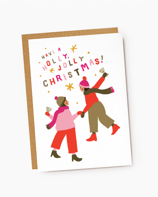 MX087-Jade Fisher-Holly Jolly Christmas Friends-Xmas Card-Christmas