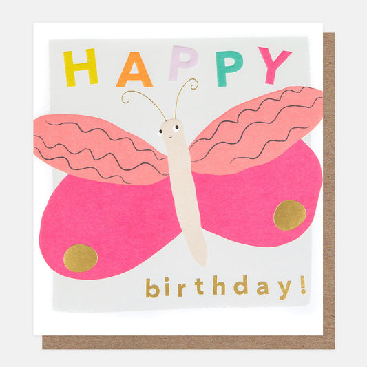 HAB004-Caroline G-Happy Birthday Butterfly-Card-Happy Bugs