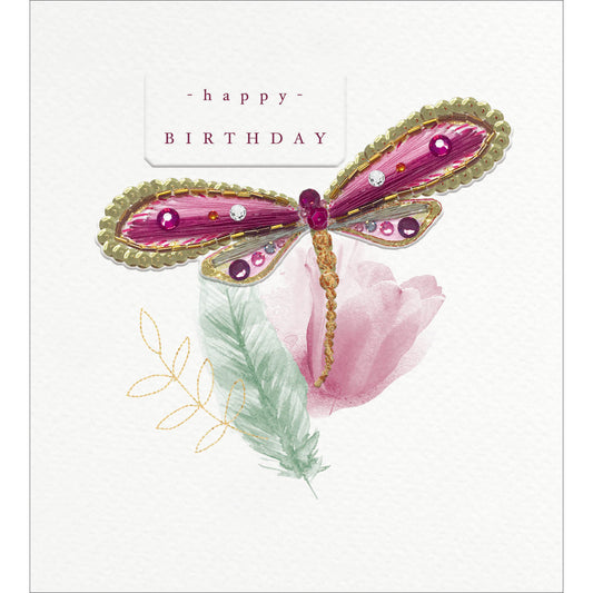 424434-The Proper Mail Company-B - Lovely Purple-Card-Embroidery