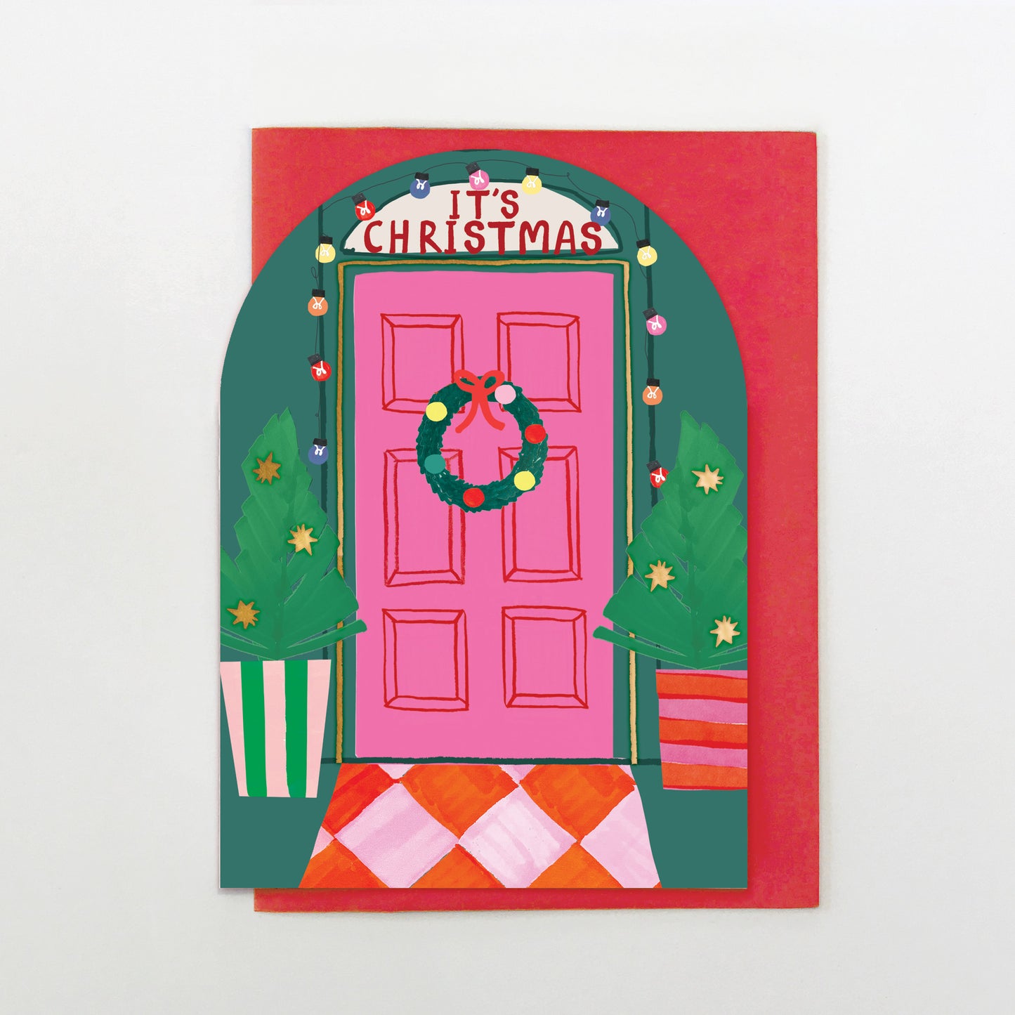 YULE003-Stop The Clock-Card- Christmas Door-Xmas Card-Fabyuleous