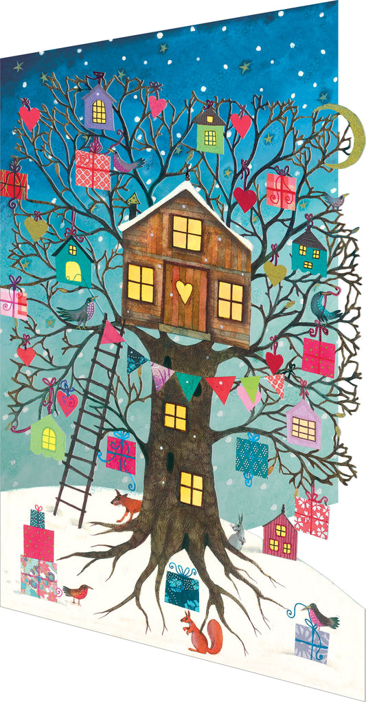 GCX1028-Roger La B-Laser-Tree House-Xmas Card-