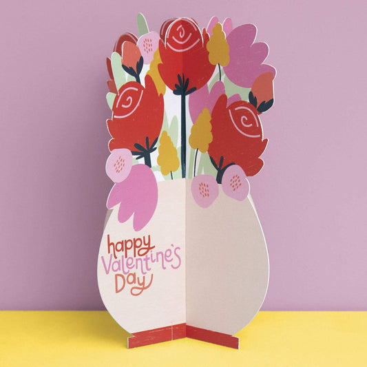 TRS013-Raspberry Blossom-Happy Valentines Day Roses-Card-Treasures