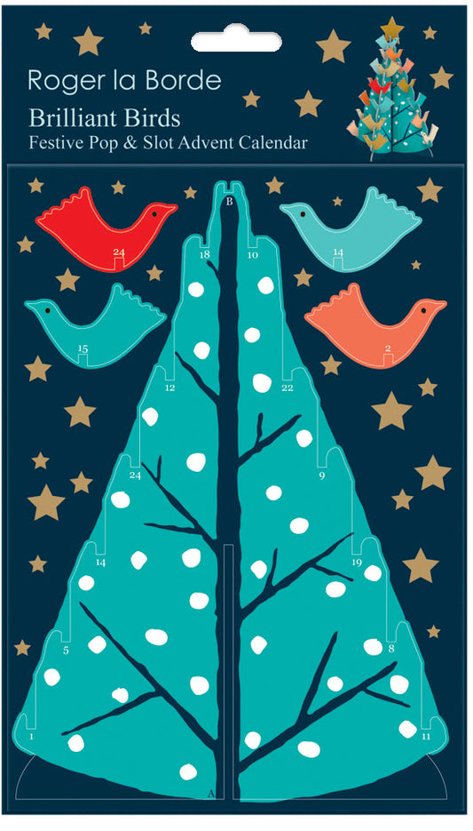 POPAS502-Roger La B-Brilliant Birds Petite Pop & Slot Advent-Xmas Calendar-Brilliant Birds