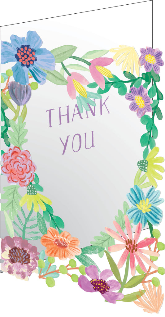 GC2379-Roger La B-Thank You Flower Heart Lasercut Card-Card-Thank You Lasercut