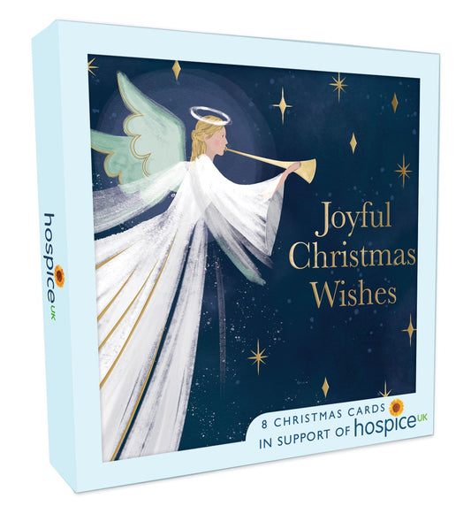 XSA009-Second Nature-Joyful Christmas Wishes 8Pk Single Design-Xmas Card Pack-Hospice Uk