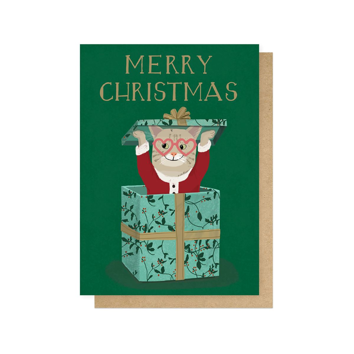 HANMEL083C-East End Prints-Christmas Cat-Xmas Card-Hanna Melin