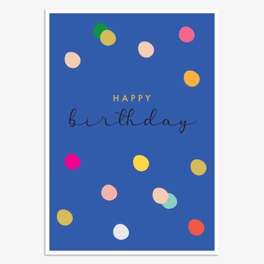 LNA077-Think of Me-Happy Birthday Spots-Card-Luna