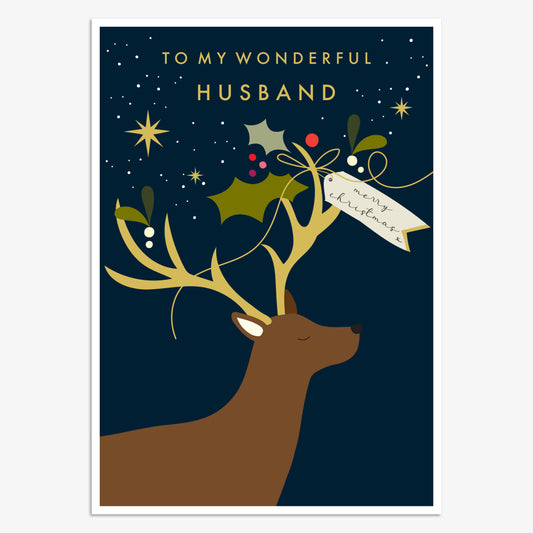 WDX006-Think of Me-Wonderful Husband-Xmas Card-Wonder