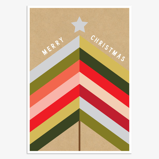 HJX016-Think of Me-Merry Christmas Geo-Xmas Card-Holly Jolly