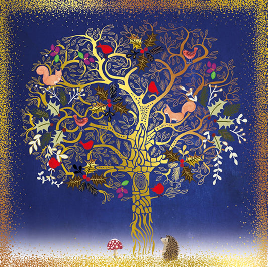 9653500140-Editor Groupe-Gold Tree-Xmas Card-Sno