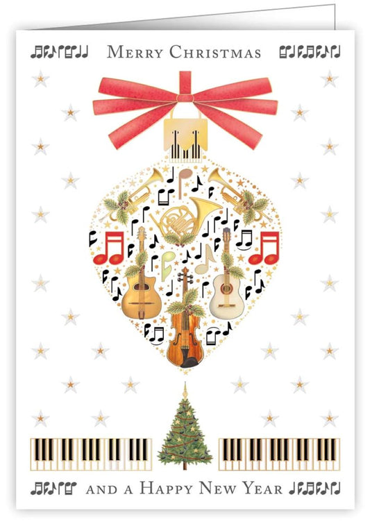 4771-Quire-Musical Instruments In Ornament Shape-Xmas Card-Mac Classic