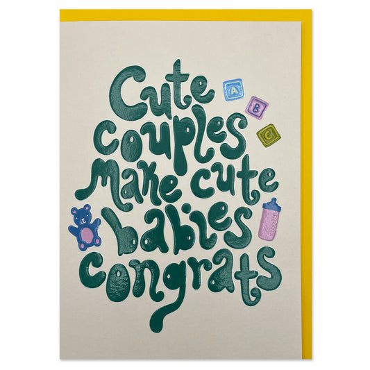 BIG012-Raspberry Blossom-Cute Couples Make Cute Babies Congrats-Card-Big Love