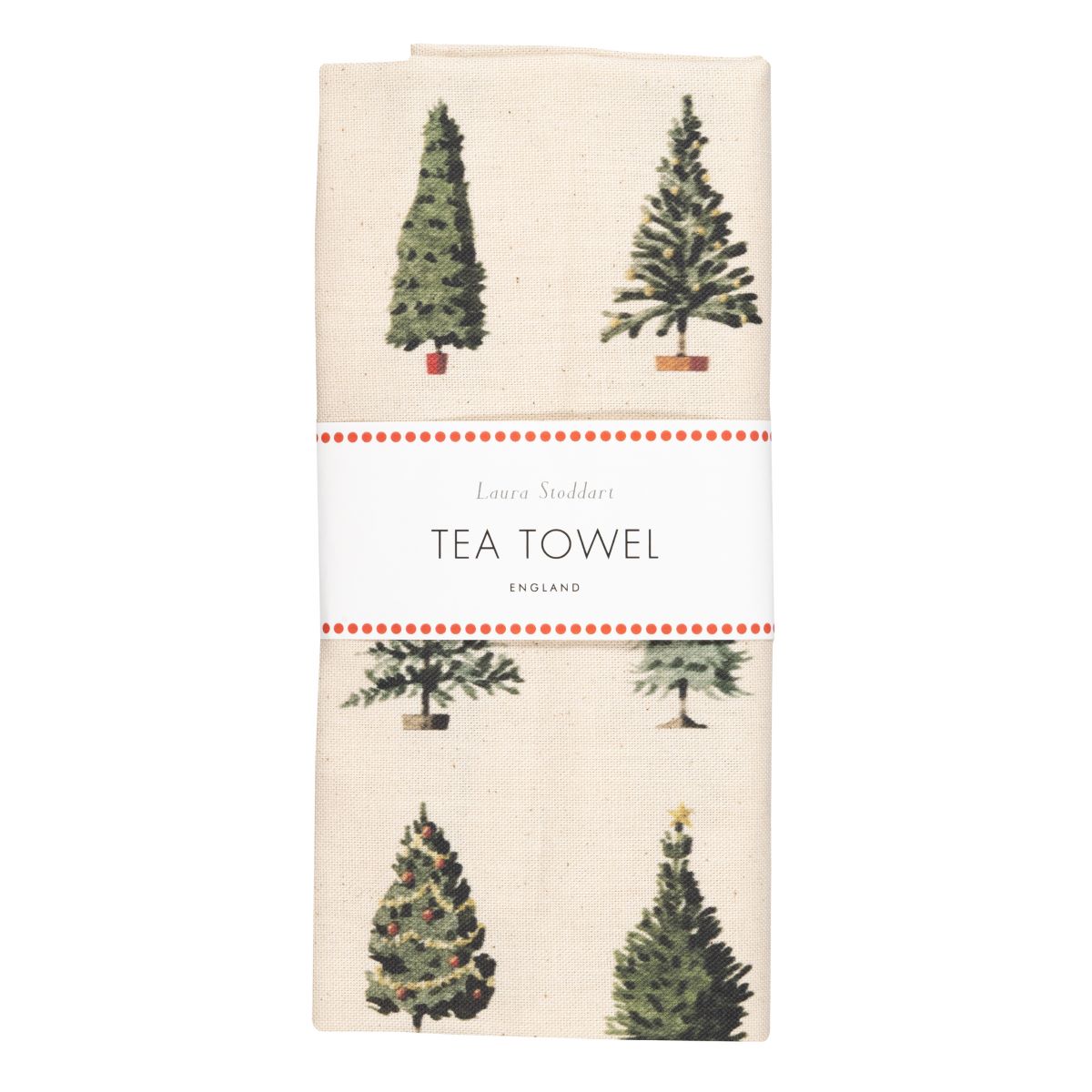 HC049-Laura Stoddart-Christmas Trees-Xmas Tea Towel-Christmas Tea Towel