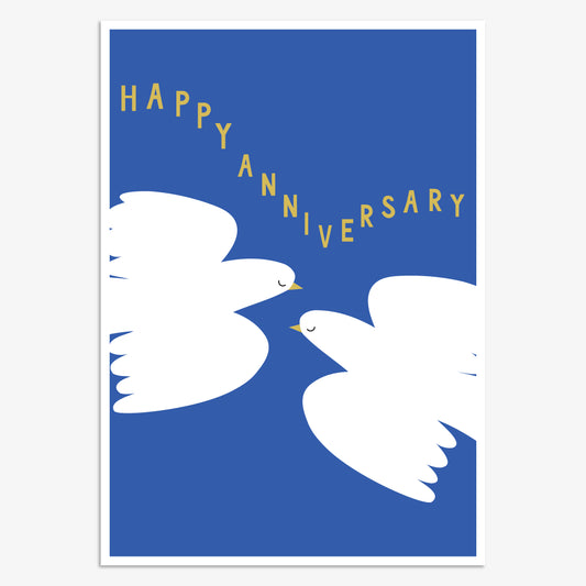 PV014-Think of Me-Happy Anniversary Birds-Card-Pura Vida