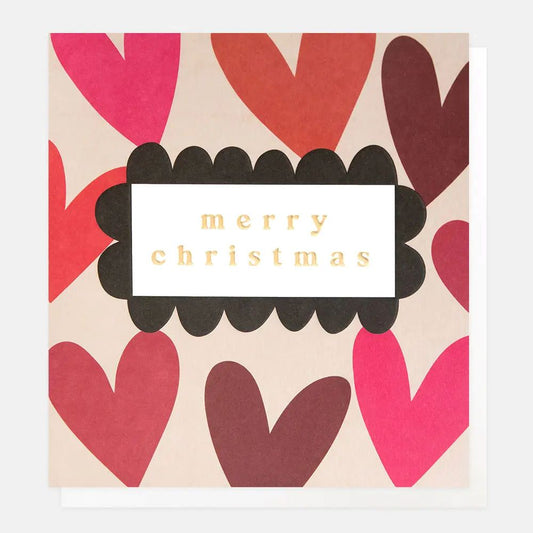 SGX008-Caroline G-Merry Christmas Heart Pattern-Xmas Card-