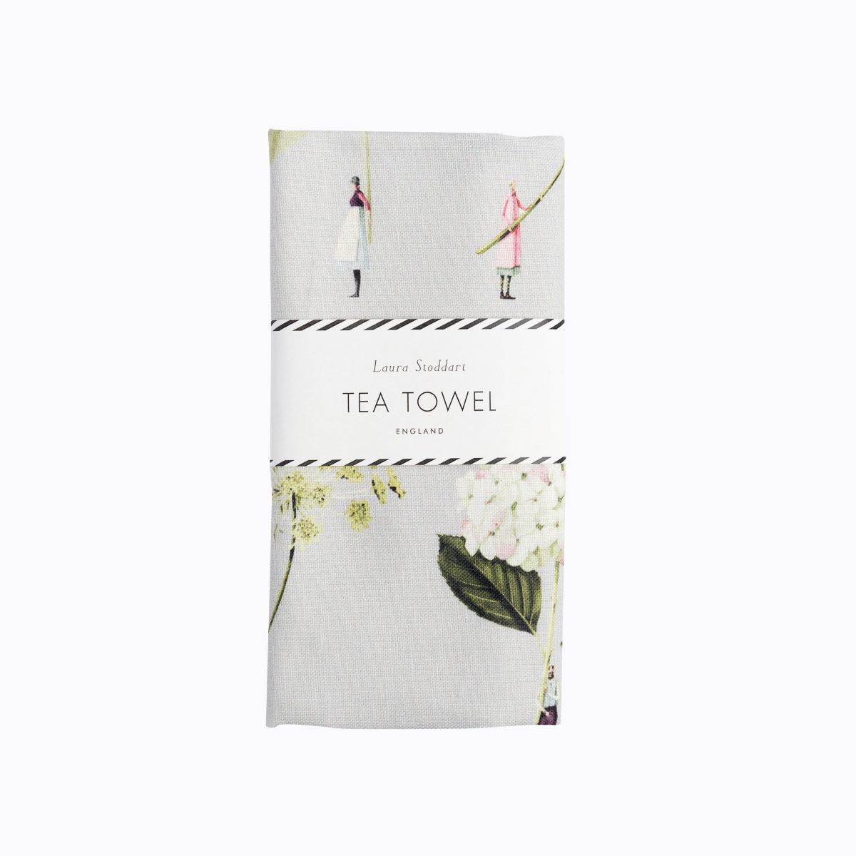 IB007D-Laura Stoddart-Green Flowers-In Bloom-Tea Towel Cotton 48 x 78 cm