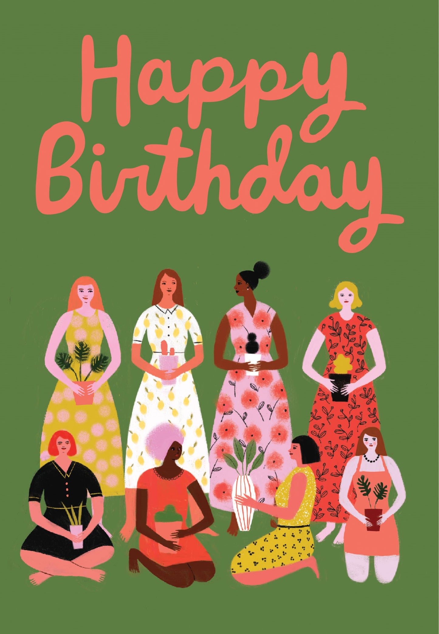 GCN443-Roger La B-Green Fingers Petite Card-Card-Petite Birthday Fluoro