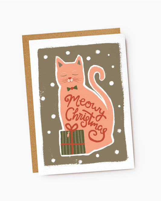JX238-Jade Fisher-Ralphie-Meowy Christmas Cat-Xmas Card-Christmas