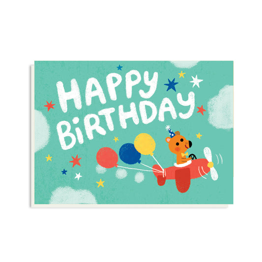 GRACE008-Stormy Knight-Birthday Bear Plane-Card-