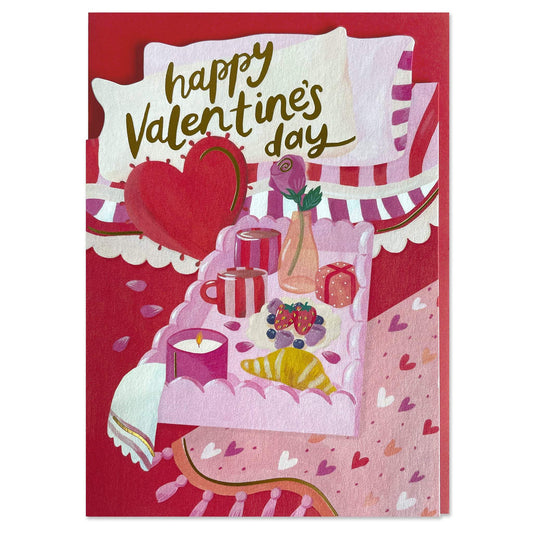 GOM027-Raspberry Blossom-Happy Valentines Day-Card-Golden Moments