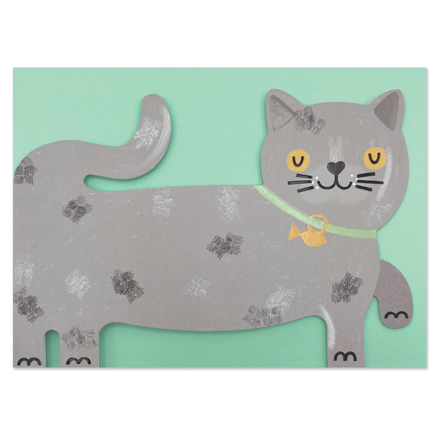 PAW034-Raspberry Blossom-British Short Hair Cat-Card-Pawsome