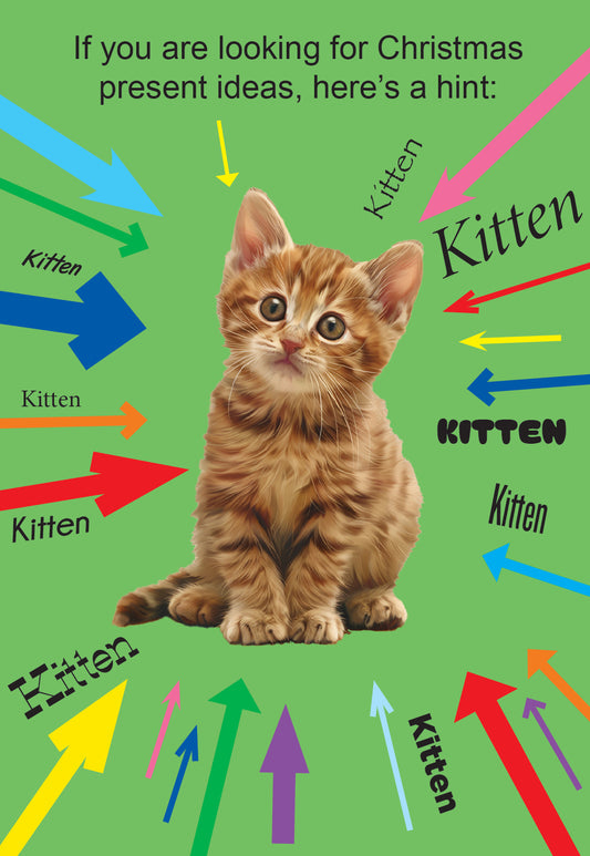 XKMK2407-Kiss Me Kwik-Xmas Kitten-Xmas Card-