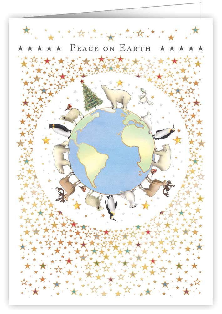 4659-Quire-Globe With Animals-Xmas Card-Classic