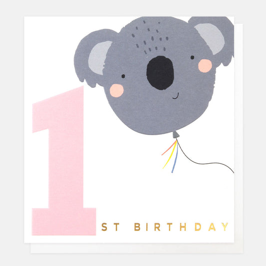 BAB010-Caroline G-1St Birthday Koala -Card-Baby