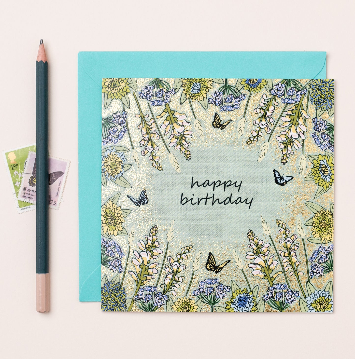 FA053-Apple & Clover-Happy Birthday-Card-Botanicals