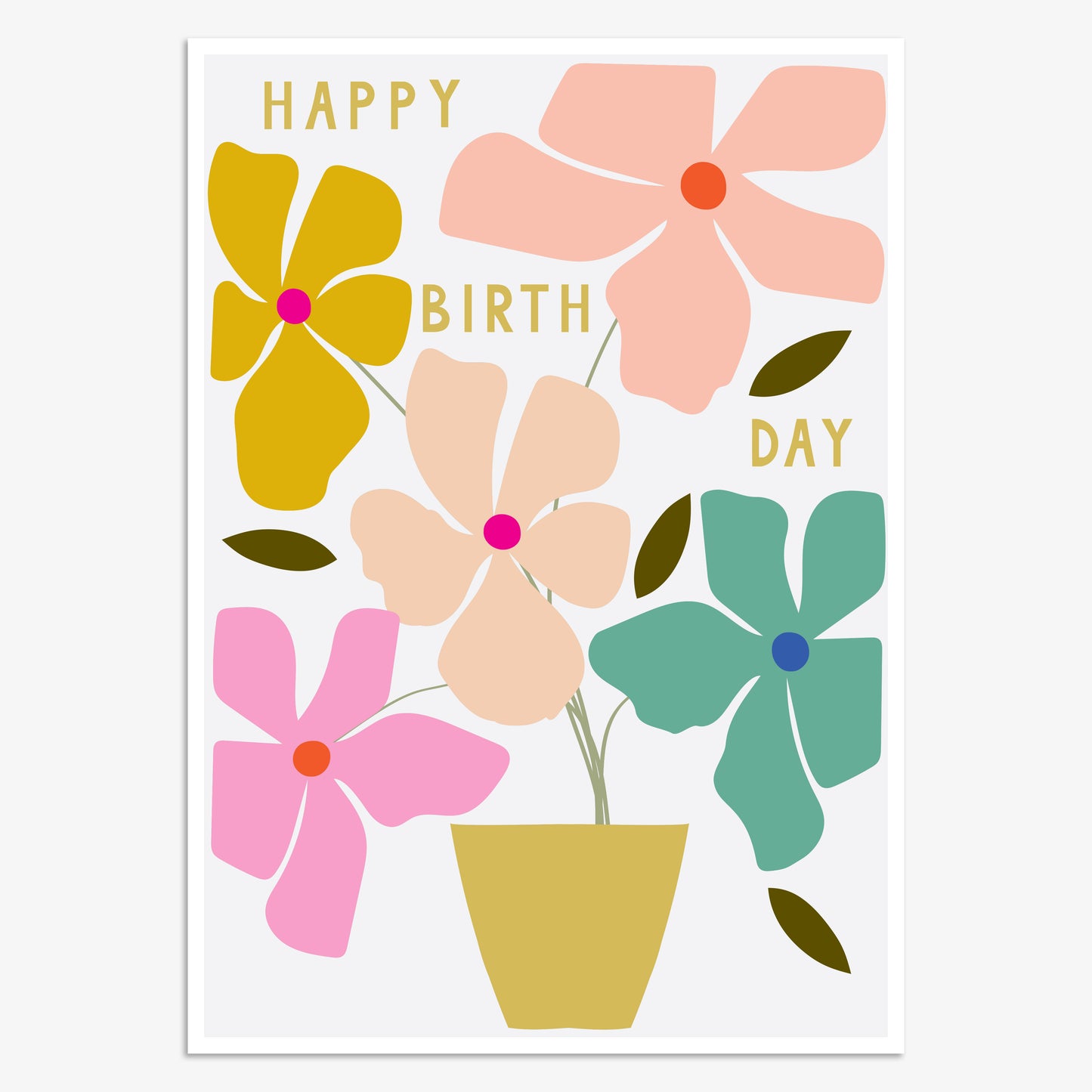 PV035-Think of Me-Happy Birthday Flowers-Card-Pura Vida