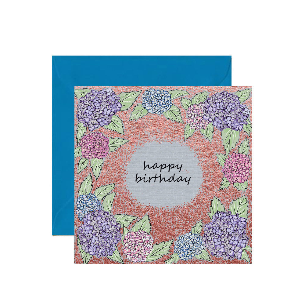 FA054-Apple & Clover-Hb Flowers Blue-Card-Botanicals