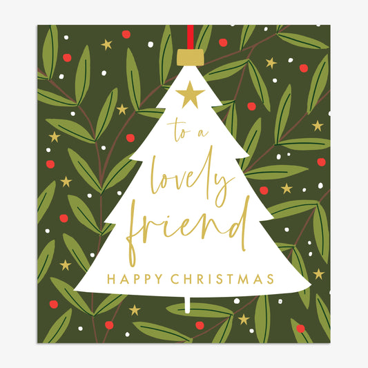 EVX018-Think of Me-Lovely Friend-Xmas Card-Evergreen