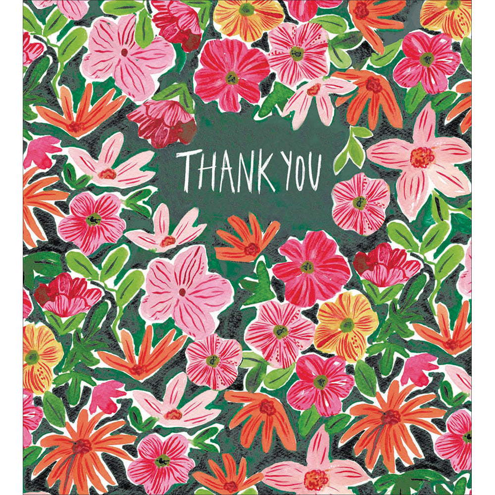 510755-Woodmansterne-8Cg 8Pk Thank You Floral-Card Pack-Green Fingers