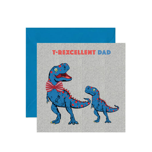 LA014-Apple & Clover-T-Rexcellent Dino Dad With Bow-Card-