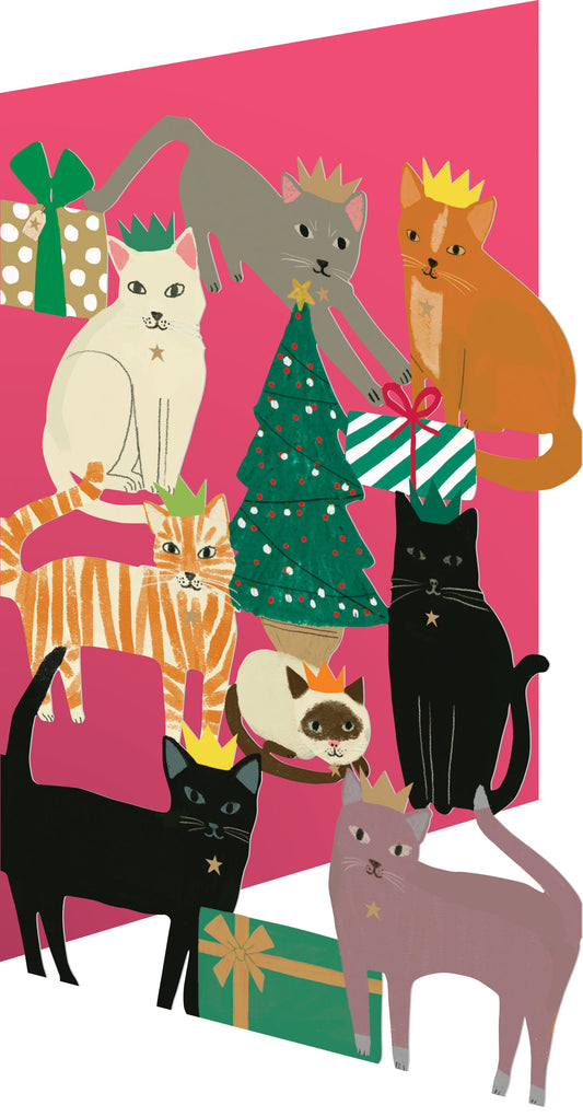 GCX1062-Roger La B-Chouchou Chat Lasercut Card Single-Xmas Card-Lasercut Cards