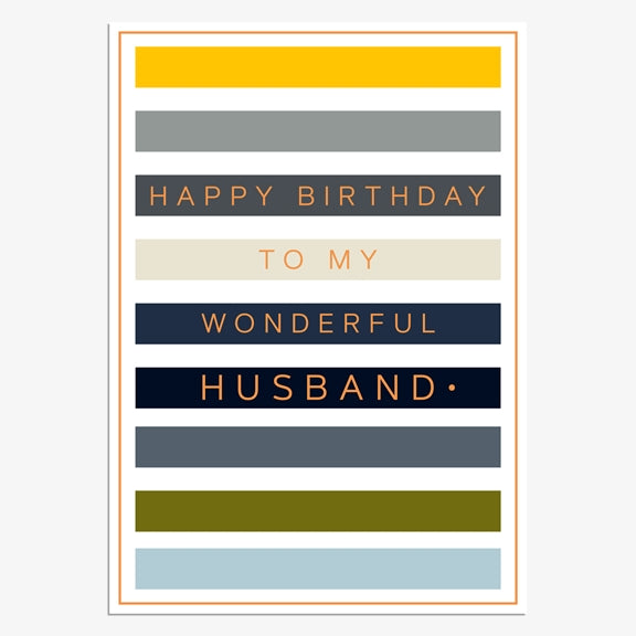 ROA061-Think of Me-Wonderful Husband Stripes-Card-Roam