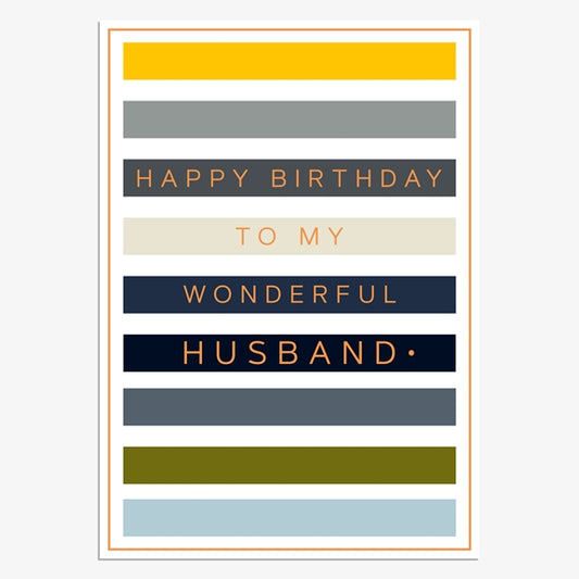 ROA061-Think of Me-Wonderful Husband Stripes-Card-Roam