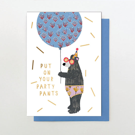 OLL043-Stop The Clock-Party Pants Bear-Card-Ooh La La