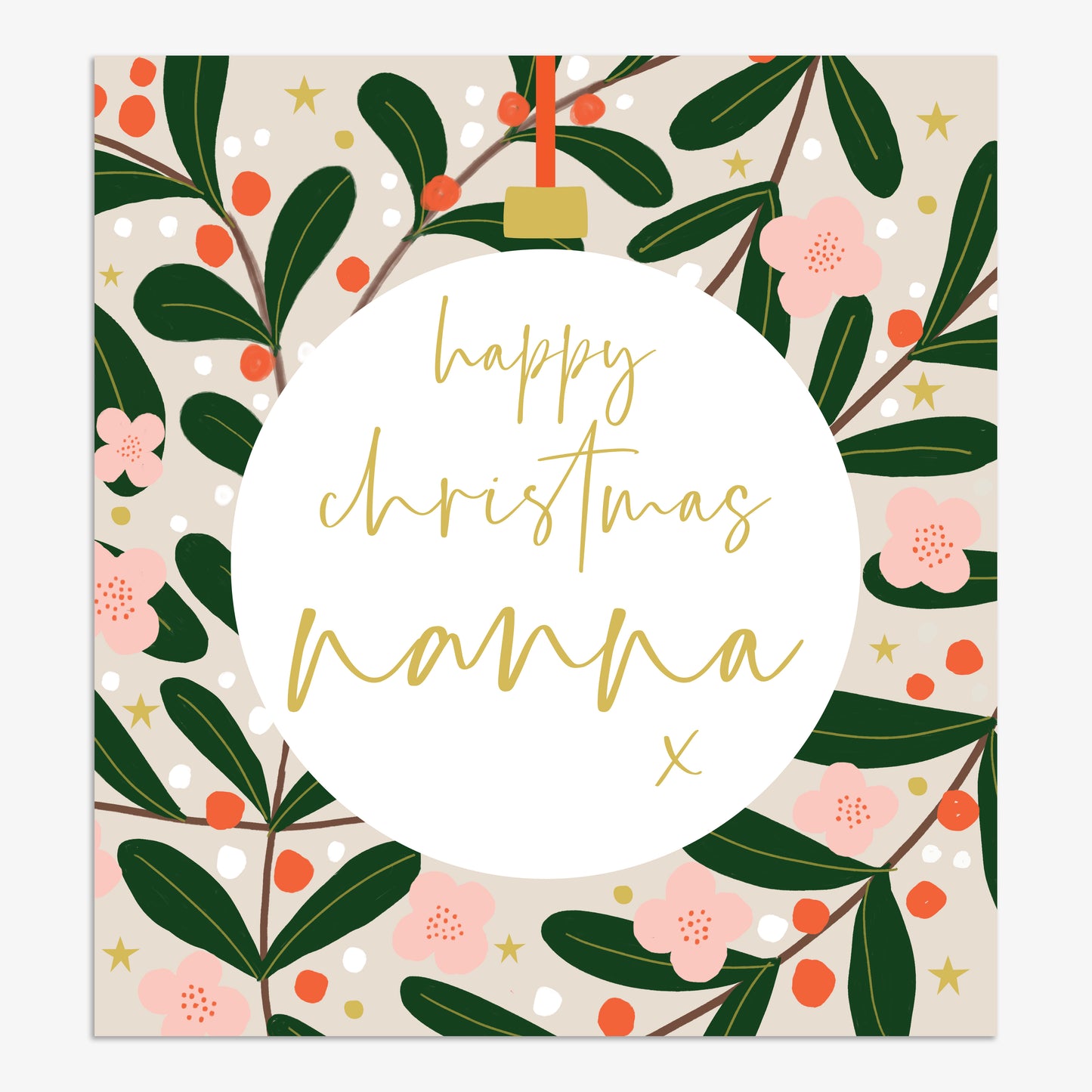 EVX011-Think of Me-Nanna-Xmas Card-Evergreen