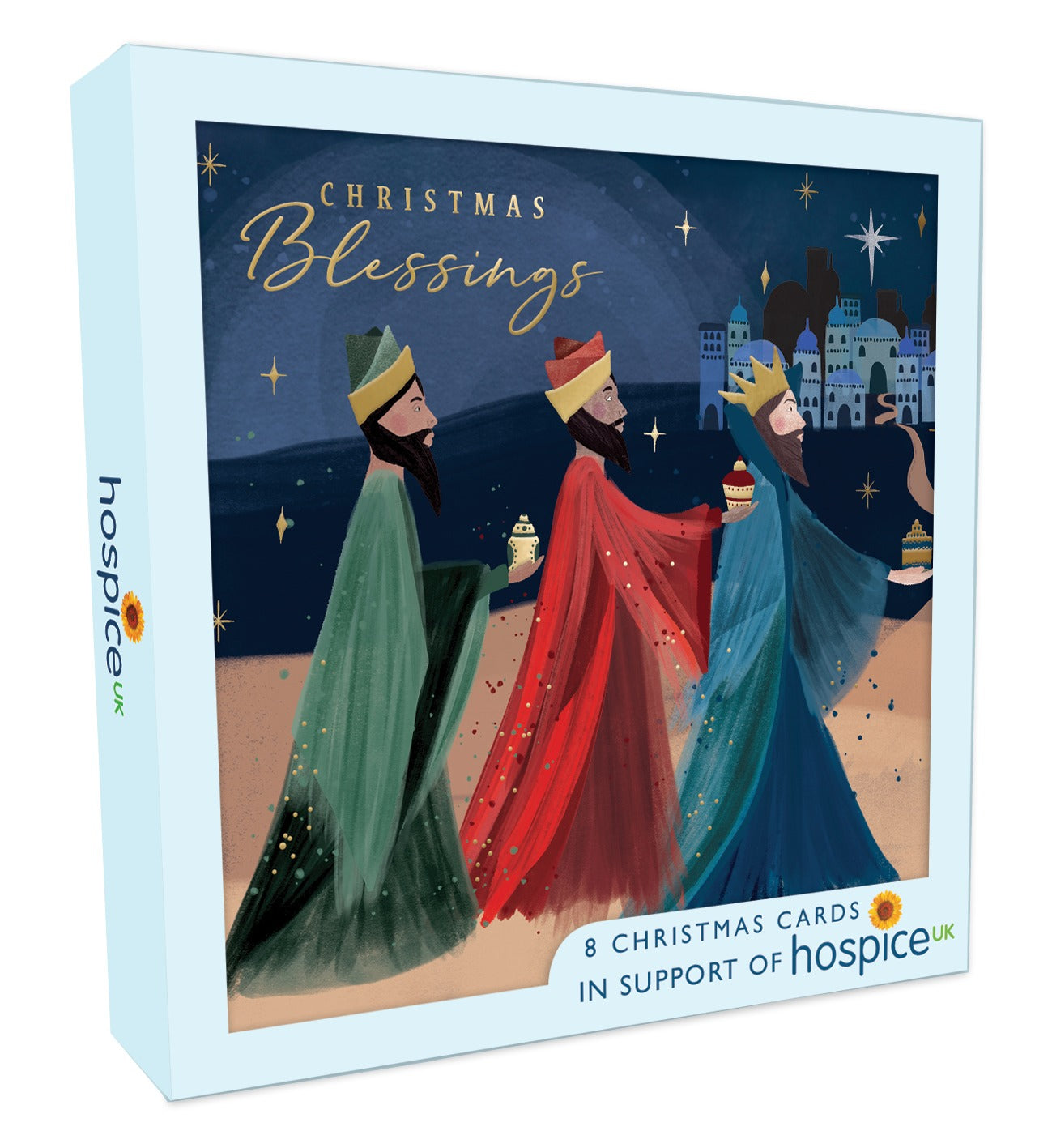 XSA008-Second Nature-Christmas Blessings 8Pk Single Design-Xmas Card Pack-Hospice Uk