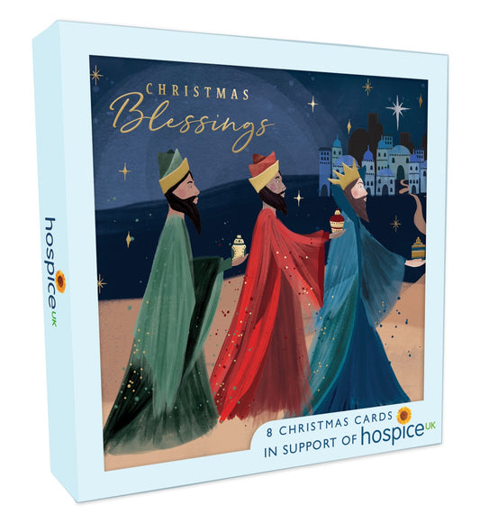 XSA008-Second Nature-Christmas Blessings 8Pk Single Design-Xmas Card Pack-Hospice Uk
